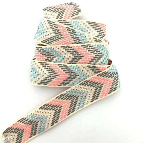 ZERZEEMOOY NEW 1'' 25mm 10yard/lots 100% polyester Color arrow geometry Woven Jacquard Ribbon dog chain accessories KTZD16040104