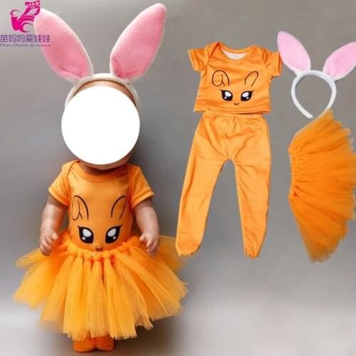 43cm baby Doll clothes pants rabbit headwear skirt 18" 45cm american dolls clothes trousers doll accessories