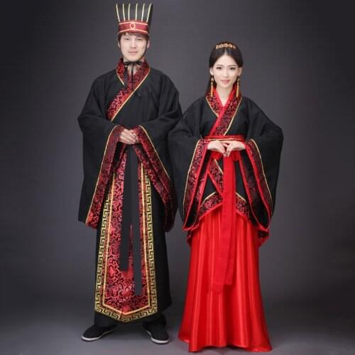 Vêtements anciens chinois tenue de Cosplay Hanfu pour hommes et femmes adultes Costumes d'halloween pour les Couples