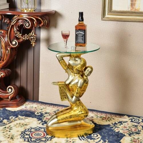 Resin Kneeling Girls Landing Storage Tray Ornament Creative Art Stand Home Decor Statue Interior Figurine Living Room Decoration