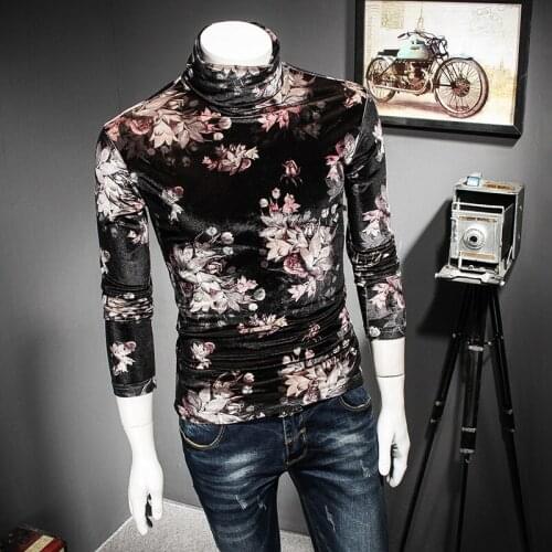 Luxury velvet fall / winter sleeping mens shirt