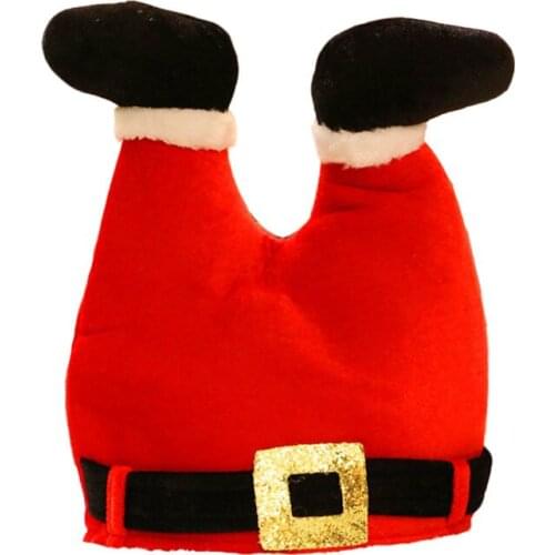 Christmas Funny Novelty Red Pants Decoration Xmas Hat for Adults Christmas Hat Santa Claus Legs Cap Christmas Party U3