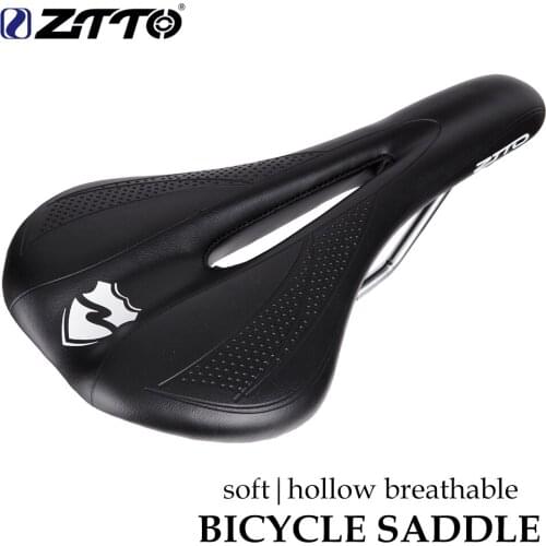 ZTTO MTB Racing Bicycle Saddle Hollow Breathable Soft PU Mountain Bike Seat Widen Road Bike Foam Cushioned Saddle Cycling Parts