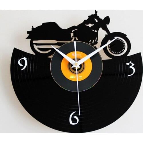 Modern Design Wall Clock Off-Road Motocycles Clocks 3D Stickers Vinyl Record Wall Watch Home Decor Silent 12 inch