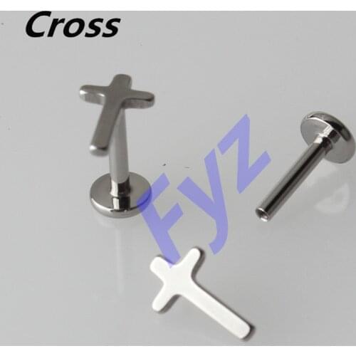 Different Shapes Tops G23 Titanium Internal Thread Labret Lip Piercing 16G Ear Cartilage Helix Tragus Stud Body Jewelry