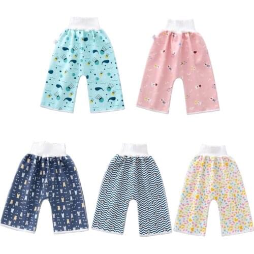 Comfy Child Diaper Skirt Shorts 2 in 1 Anti Bed-wetting Washable Cotton Potty Training Nappy Pants Waterproof Bed Clothe