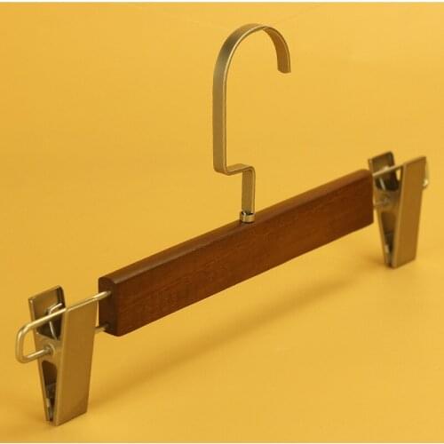 50pcs Vintage Wooden Clothes Hanger Mens Children Womens Metal Hook Trousers Rack For Suit Pants Skirt ZA4850