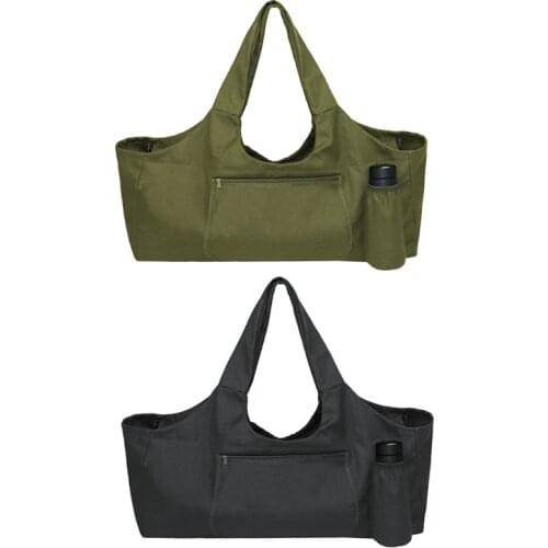 Large Capacity Yoga Mat Bag Sling Carrier Gym Tote with Pockets Exercise Pouch Q0KE