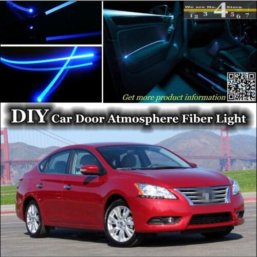 Interior Ambient Light Tuning Atmosphere Fiber Optic Band Lights For Nissan Sentra Sylphy Pulsar Sedan Door Panel illumination