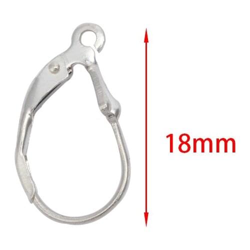 10pcs/lot 925 Sterling Silver Earrings Settings Clasps & Hook Pure Silver Earring Findings DIY Ear Jewelry B