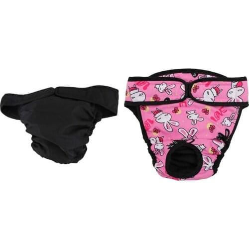 2 Pcs Dog Panties Dog Pants Dog Diaper Hygiene Pants, Size L Black & Size XL Pink