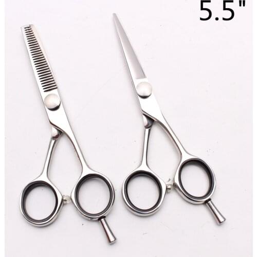 2Pcs 5.5'' 6.0'' JP 440C Customized Logo Hairdressing Scissors Cutting Shears Thinning Scissors Professional Hair Scissors C1021