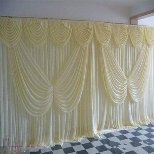 3M*6m 10ft*20ft Ice Silk White Color With Butterfly Swag Wedding Drape Curtain Backdrop wedding party props supplies