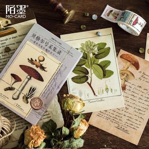 30 pcs/set Retro Ancient Forest Animals Plants Specimen Postcard Vintage Creative Writing Greeting Postcards Gifts Stationery