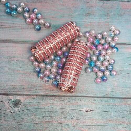 5/10/30/50pcs Diamond Pearl Rose Gold Round 12.1mm Empty Lipstick Tube Lip Balm Container Lipstick Shell Packaging Cosmetics