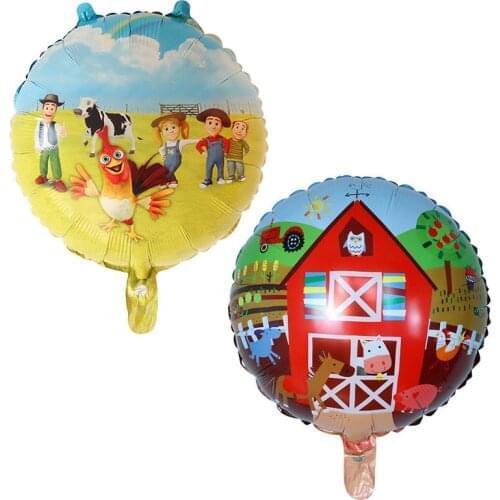 50pcs/lot 45*45cm Cartoon Farm Paradise Foil Helium Balloons Party Decoration Air Globos Pasture Animals Balloons Kids Toys