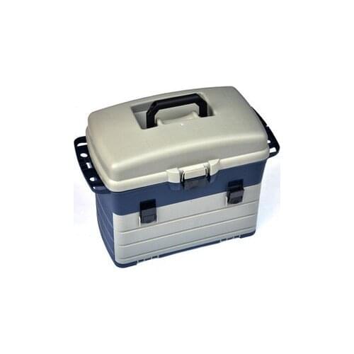 Big Large 42CM Multi Purpose Road Sea Fishing Tackle Box Grey Can Back Seat Tool Box 3 Layers Bait Box Fishing Box Storage