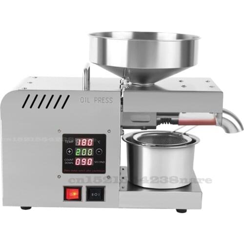 Household Oil Press Digital Temperature Control Oil Press Stainless Steel Automatic Large Screen Cold Hot Oil Presses Easy Clean