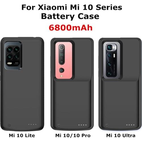 Battery Charger Cases For Xiaomi Mi 10 Ultra Battery Case 6800mAh External Battery Power Bank Cover For Mi 10 Lite Charging Case