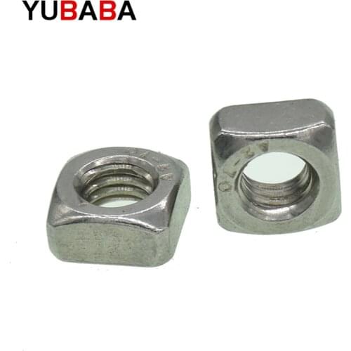 50Pcs DIN557 GB39 304 Stainless Steel Square nut in Nuts M3 M4 M5 M6 M8 M10 M12