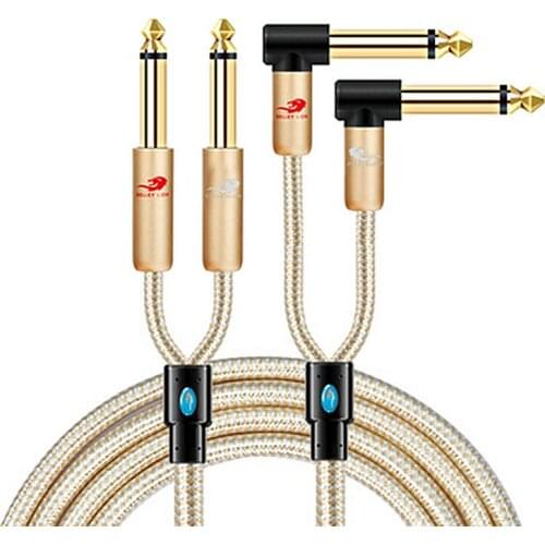 Dual 1/4 Inch TS Mono 6.35mm to 2 x 1/4'' 6.35 Male Audio Cable for Mixing Console Amplifier Guitar Stage Studio Keyboard Cords