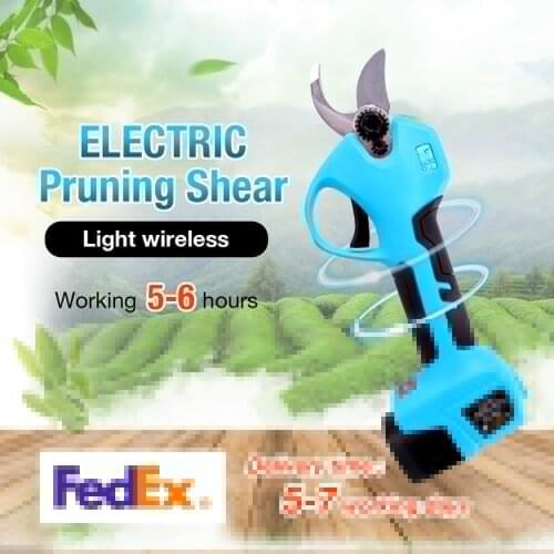 SWANSOFT 28MM LED electric scissors 2AH Professional Garden Tool Electric Pruning Shear