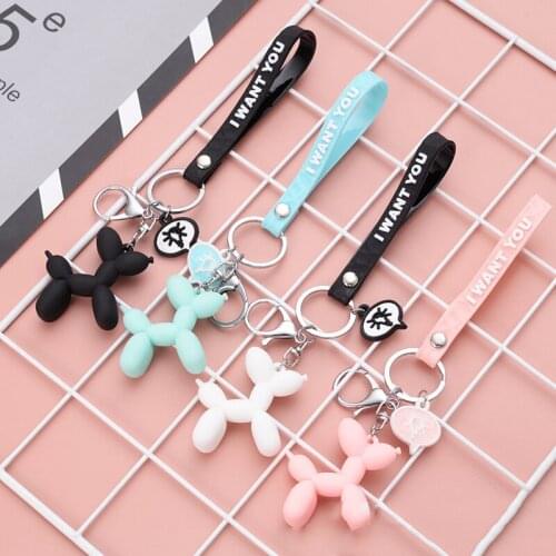 Colorful Balloon Dog off white keychain for Man Girl Soft Rubber Cute Key Chain Women Car Key Ring Bag цепь на брюки Accessorie