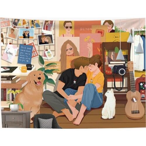 Kawaii tapestry anime wall decor bedroom backdrop blanket wall cloth aesthetics on the wall