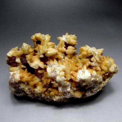 1106g V-Calcite Cluster w/ Pink Fluorite - crystals and stones healing Mineral specimen Home Decor feng shui decoration