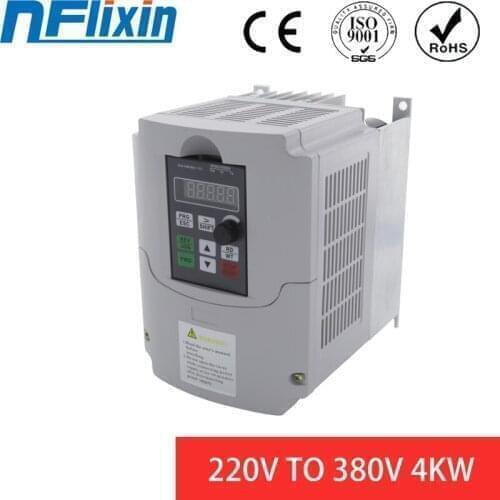 Boost VFD Frequency Speed Controller 4KW 220V to 380V AC Motor Drive Single-Phase In Three-Phase Out Variable Inverter