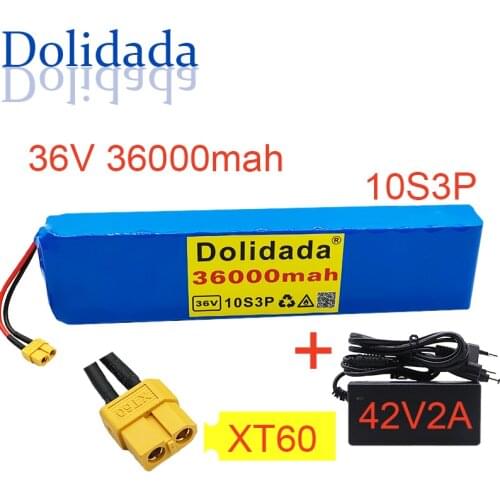 Brand new 36V 36000mAh 600W 10s3p Li-ion battery pack 20A BMS Xiaomi M365 Pro eBike Bicycle Scooter XT60 with charger