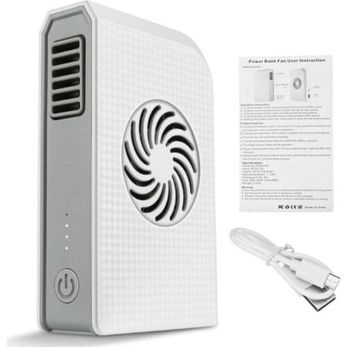 Small Personal Fan 6000mAh Power Bank Rechargeable USB Fan Portable Charger Handheld Summer Cooler Bladeless Fan