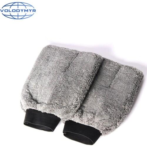 Waterproof Car Wash Microfiber Chenille Gloves Thick 2pcs Car Cleaning Mitt Double-faced Glove Auto Care Wax Detailing Brush