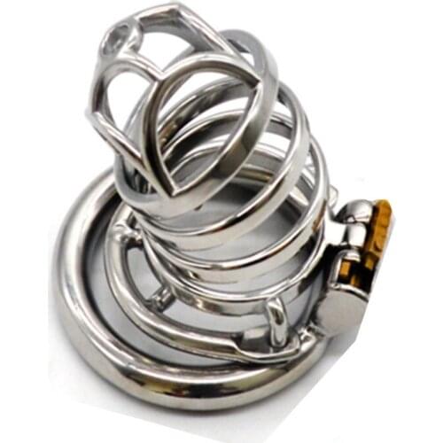 2020 Newest!! Male Chastity Cage Penis Rings Super Long Chastity Device Penis Lock Cage Stainless Steel with Anti-off Ring G258E