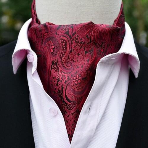 Mens Business Scarf Cravat Personalized Trendy Vintage Polyester Jacquard Fabric Cashew Flower Male Accessories Gifts