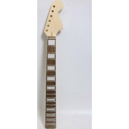 Unfinished Maple 22 Frets Electric Guitar Neck Replacement 24 Inch Rosewood