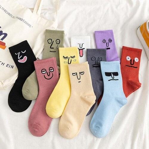 Korea Funky Harajuku Trend Women Colorful Funny Socks girl kawaii socks Unisex Surprise Mid Women Socks