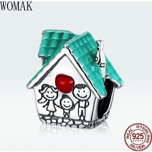 Original authentic 100% 925 sterling silver warm home charms fit 3MM bracelet bead enamel pendant jewelry woman gift DIY