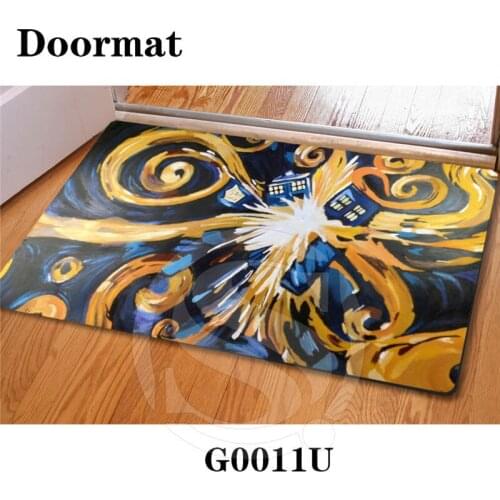 Drop Shipping Custom Exploding Tardis DoorMat Art Pattern Printed Carpet Floor Hall Bedroom Cool Pad Fashion Rug SQ0626