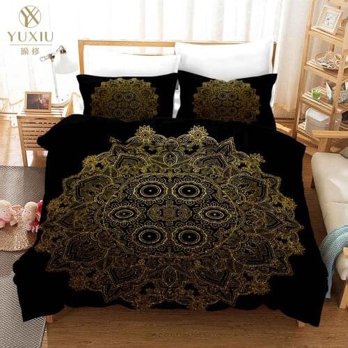 Luxury Bedding Set 3D King Black Gold Constellation Scorpion Queen Meteor Scorpio Duvet Cover Bed Sets Bohemian Bedclothes