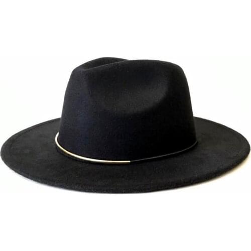With Wide Brim cap Gentleman Elegant Lady Winter Autumn Jazz Caps Women Men Wool Vintage hats Gangster Trilby Felt Fedora Hat