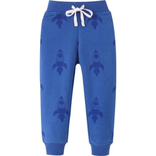 Jumping Meters New Arrival Rockets Print Boys Sweatpants For Autumn Spring Kids Drawstring Trousers Fashion Baby Clothes Pants
