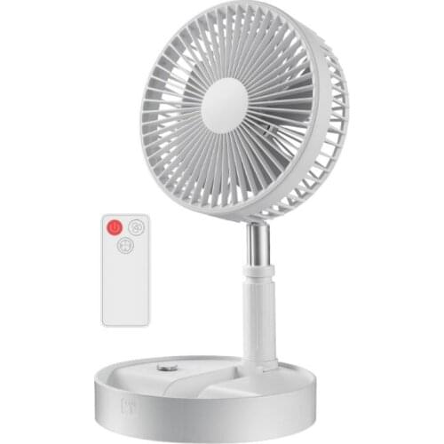 7200mAh Folding Telescopic Floor Desk Fan Remote Control Timing Air Cooler 4 Speed Rechargeable USB Fan for Home Outdoor Camping