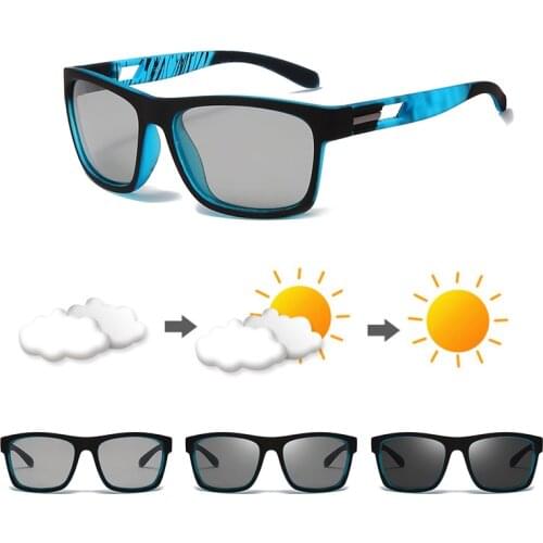 2021 Polarized Sunglasses Photochromic Chameleon Square Men Women Famous Brand Designer Sun Glases UV400 Polaroid Sunglasses