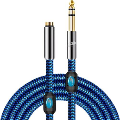 1/4'' TRS 6.35mm Male to 3.5mm Female Stereo Audio Cable for Mixer Amplifier Guitar Piano Headphone Extension Shielded Cords