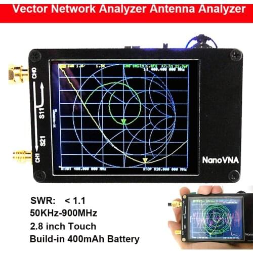 New 2.8 inch LCD Display NanoVNA VNA HF VHF UHF UV Vector Network Analyzer Antenna Analyzer + Battery