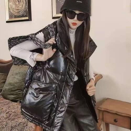 2021 Women Autumn Solid Short Vest Female Cotton Padded Plus Size Sleeveless Zipper Stand Collar Vest Lady Casual Waistcoat M38