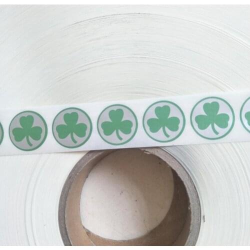 1000Pcs/roll beautiful clover Scratch Off Sticker 25mm 1" inch Round Blank For Secret Code Cover Home or Wedding Game