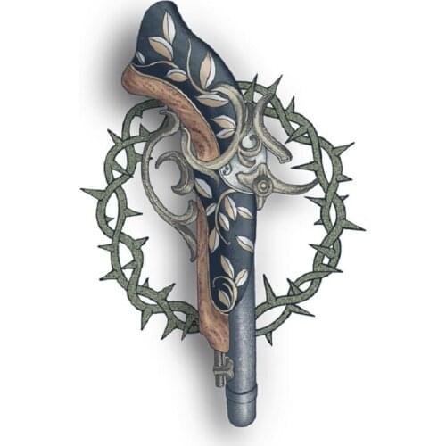 170MM×110MM Sexy Pistol Thigh Arm Tattoo Sticker Female Waterproof Lasting Personality