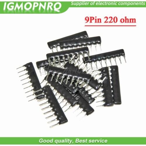 20pcs A221G DIP exclusion 9pin 220 ohm 220R A221 A221J Network Resistor array IGMOPNRQ